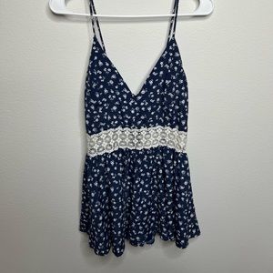 Blue Floral Romper